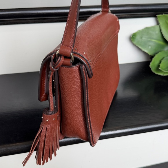 Kate Spade DEAL leather studded crossbody shoulder purse luxurious, neutral - Picture 5 of 12